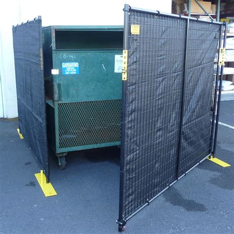 trash enclosure metal gate maker|dumpster gate covers.